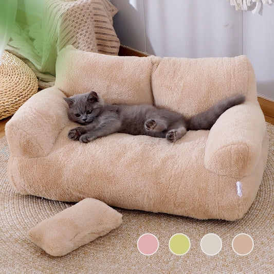 🐱✨ Winter Warm Cat Bed Sofa - Cozy Plush Nest for Small to Medium Dogs & Cats ✨
