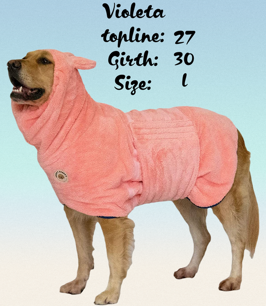 🛁✨ Petisco Dog Bathrobe Towel - Absorbent Microfiber Robe for Dogs and Cats. Stylish, Cozy, and Quick Drying After Bath, Pool, or Beach.